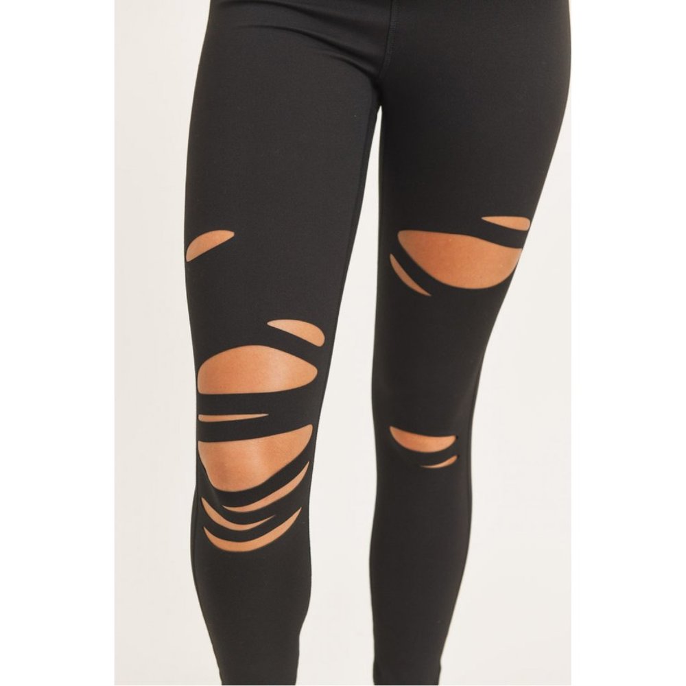 High Waist Laser-Cut Leggings